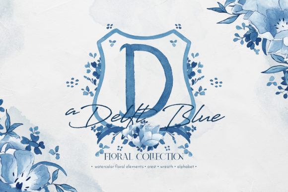 Delft Blue Floral Illustration Pack: A Versatile Tool for Creative Projects