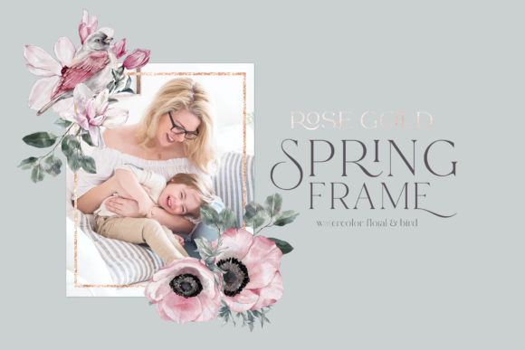 Discover the Elegance of Floral Rose Gold Rectangular Frame PNG