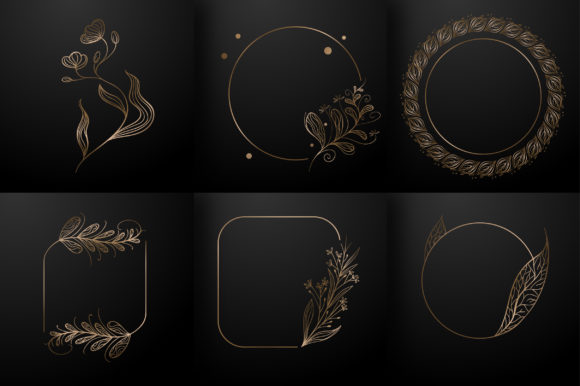 Discover the Elegance of Gold Floral Luxurious Icon Illustration