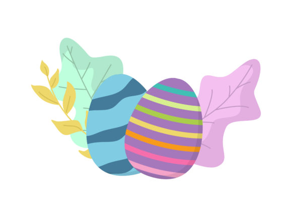 Easter Eggs Blue Purple Floral Vector: A Versatile Design Element for Your Creative Projects