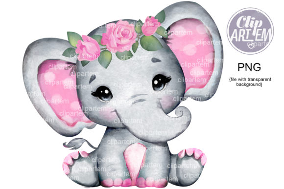 Enhance Your Creative Projects with Pink Elephant Floral Crown PNG Images