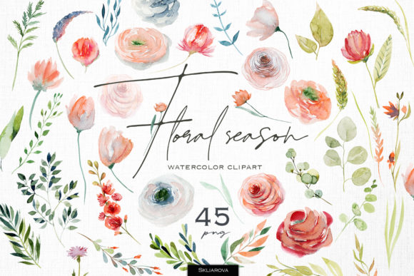 Enhancing Your Creative Projects with Floral Season. Watercolor Floral Clipart