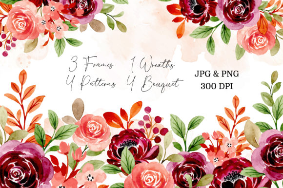 Explore the Beauty of Digital Clipart Floral Watercolor Part24