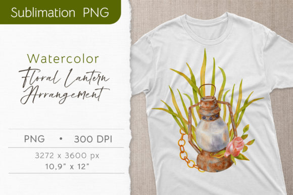 Explore the Elegance of Floral Lantern Watercolor Clipart
