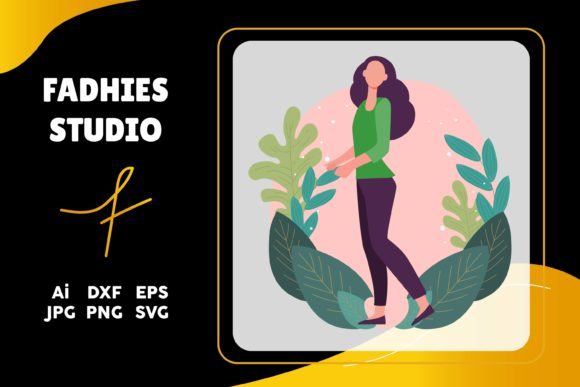 Exploring the Woman Flat Floral Beautiful Character: A Versatile Design Asset