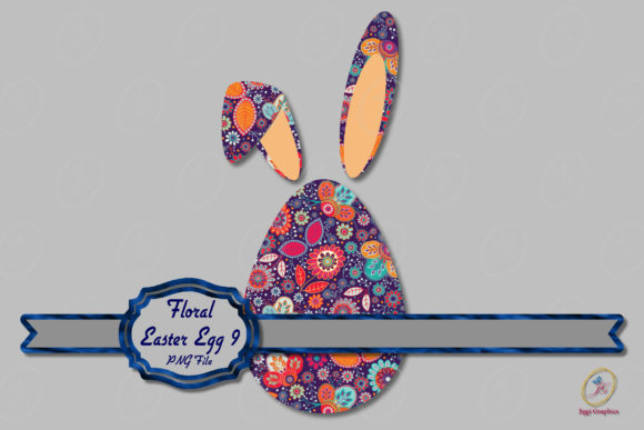 Floral Easter Egg Bunny Clipart 9: A Versatile and Charming Design Asset