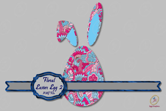 Floral Easter Egg Sublimation Clipart 2
