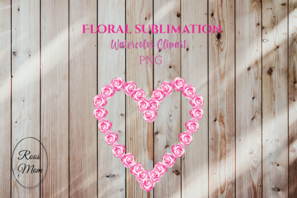 Floral Frame Love Background for Sublimation