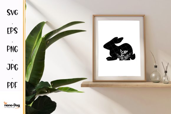 Floral Rabbit and Bunny SVG Cut Files