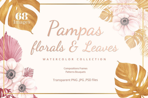 Integrating Pampas Unique Floral Leaves Watercolor into Your Creative Workflow