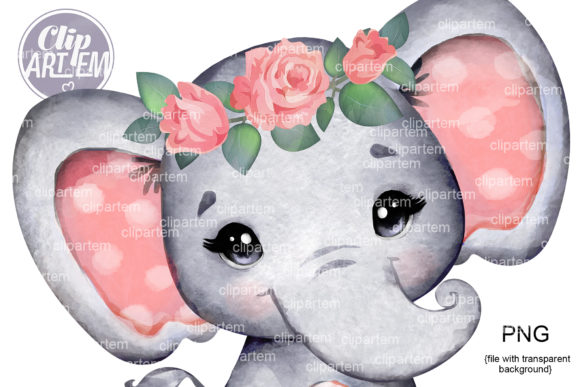Strategic Use of Peach Coral Floral Girl Elephant PNG Art for Creative Projects