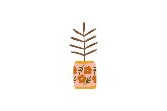 Transform Your Home with Beautiful Hand-Drawn House Plants in Pot or Vase